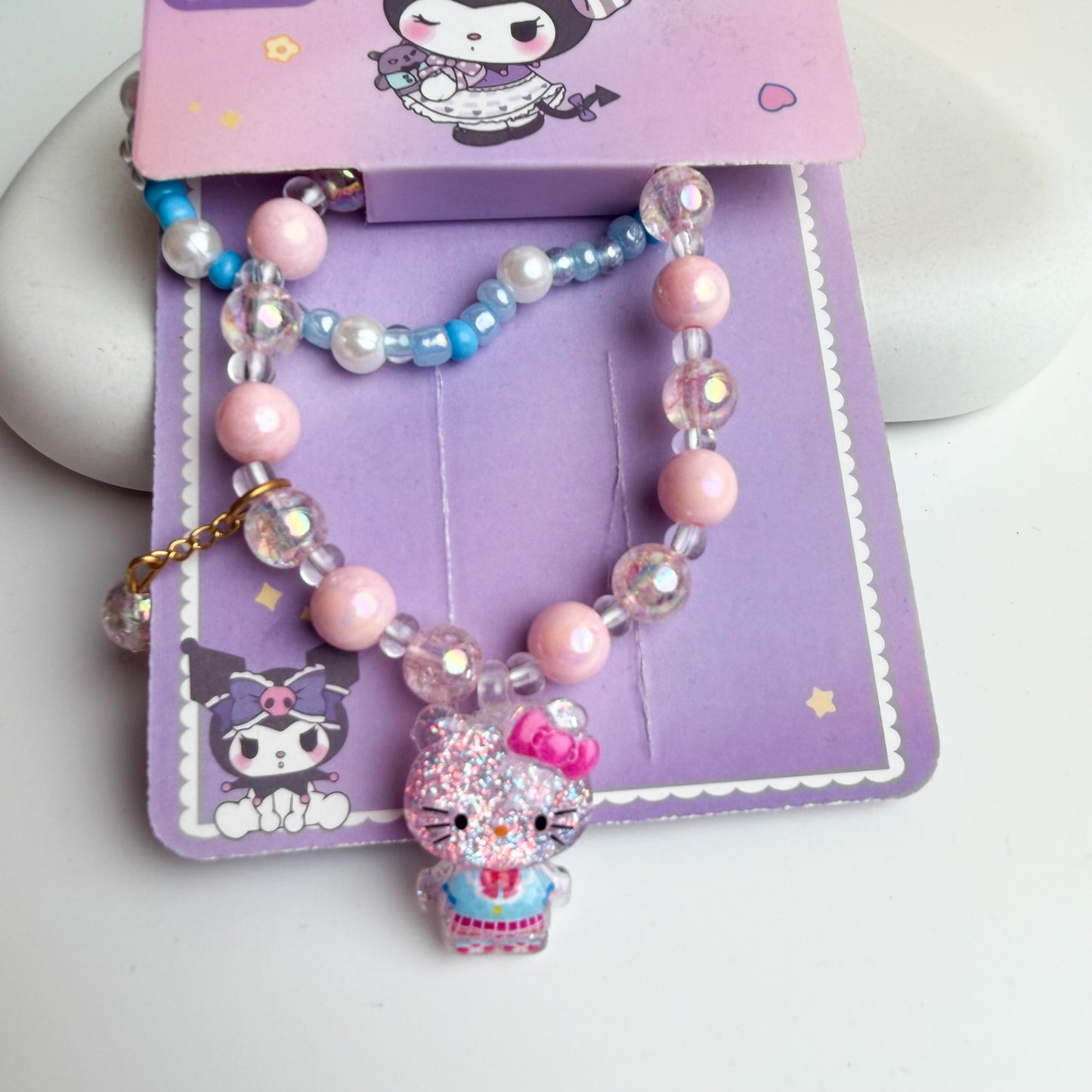 Kitty Sparkle Beaded Bracelet 🎀🐱💖