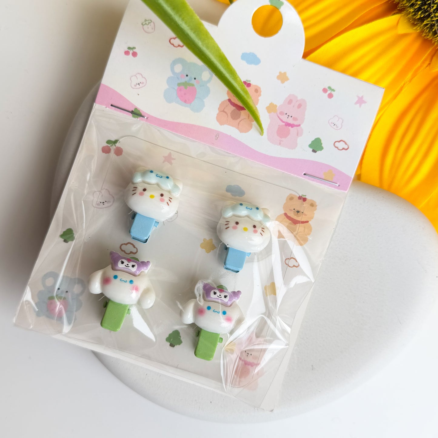 Pastel Kitty Mini Claw Clip Set