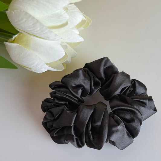 Midnight Luxe Satin Scrunchie 🖤