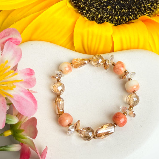 Peach Glow Crystal Bracelet