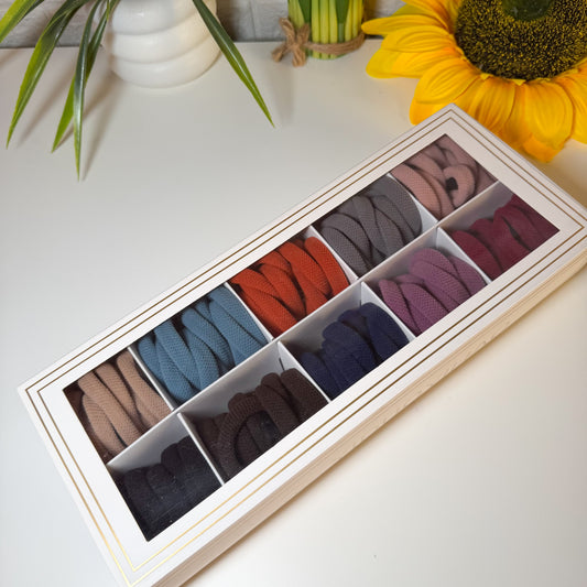 100 pcs Premium Knitted Hair Ties Box 🎀