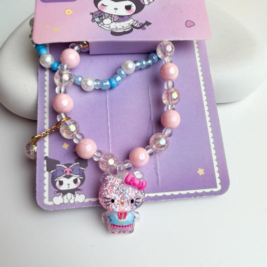 Kitty Sparkle Beaded Bracelet 🎀🐱💖