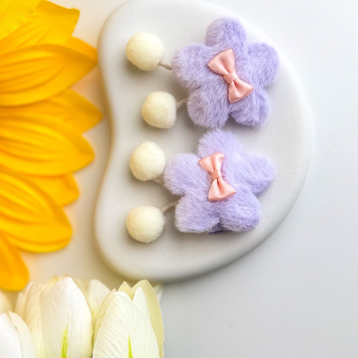 Cloud Bow Clip Set