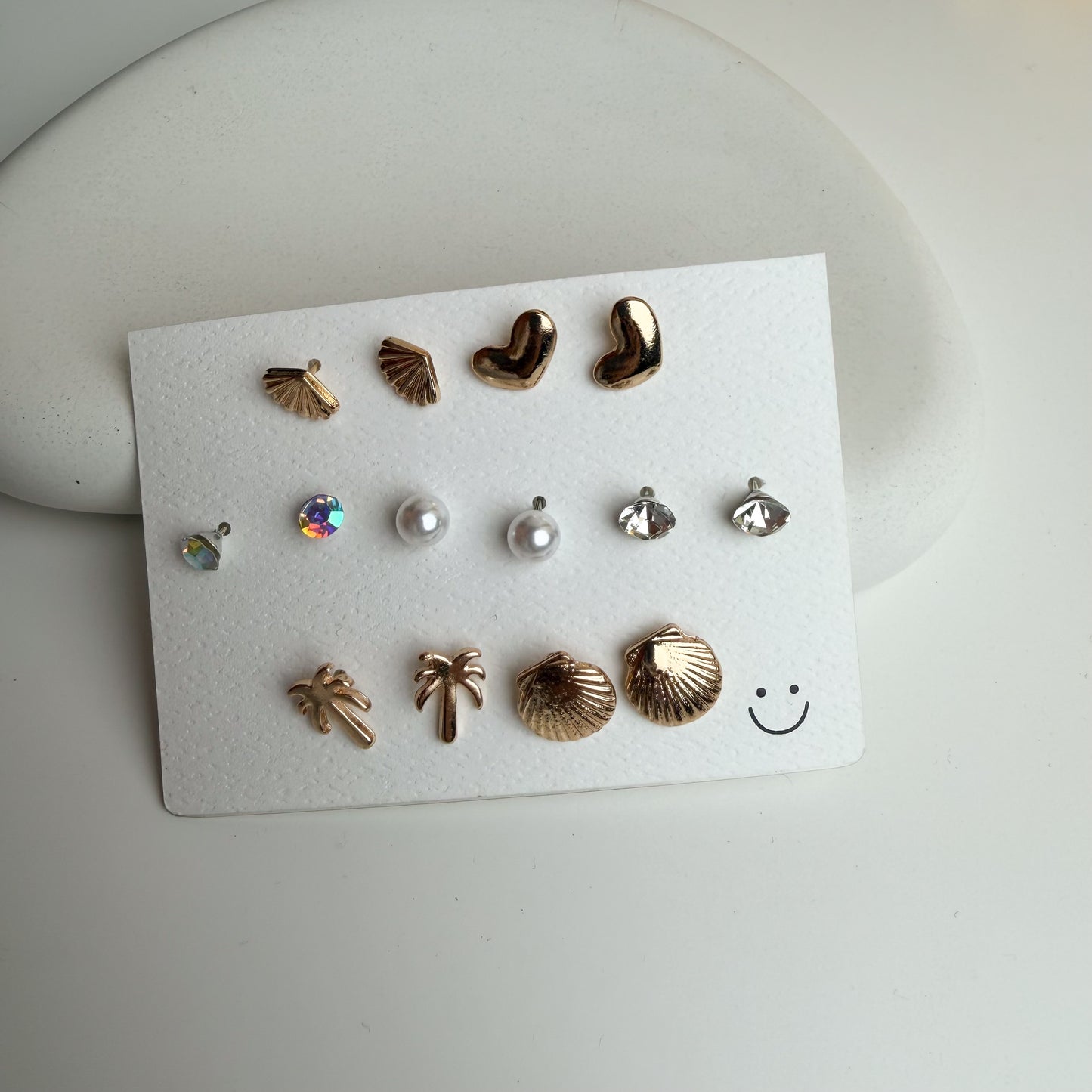 Golden Beach Charm Earring Combo ✨🏝️(set of 7 )