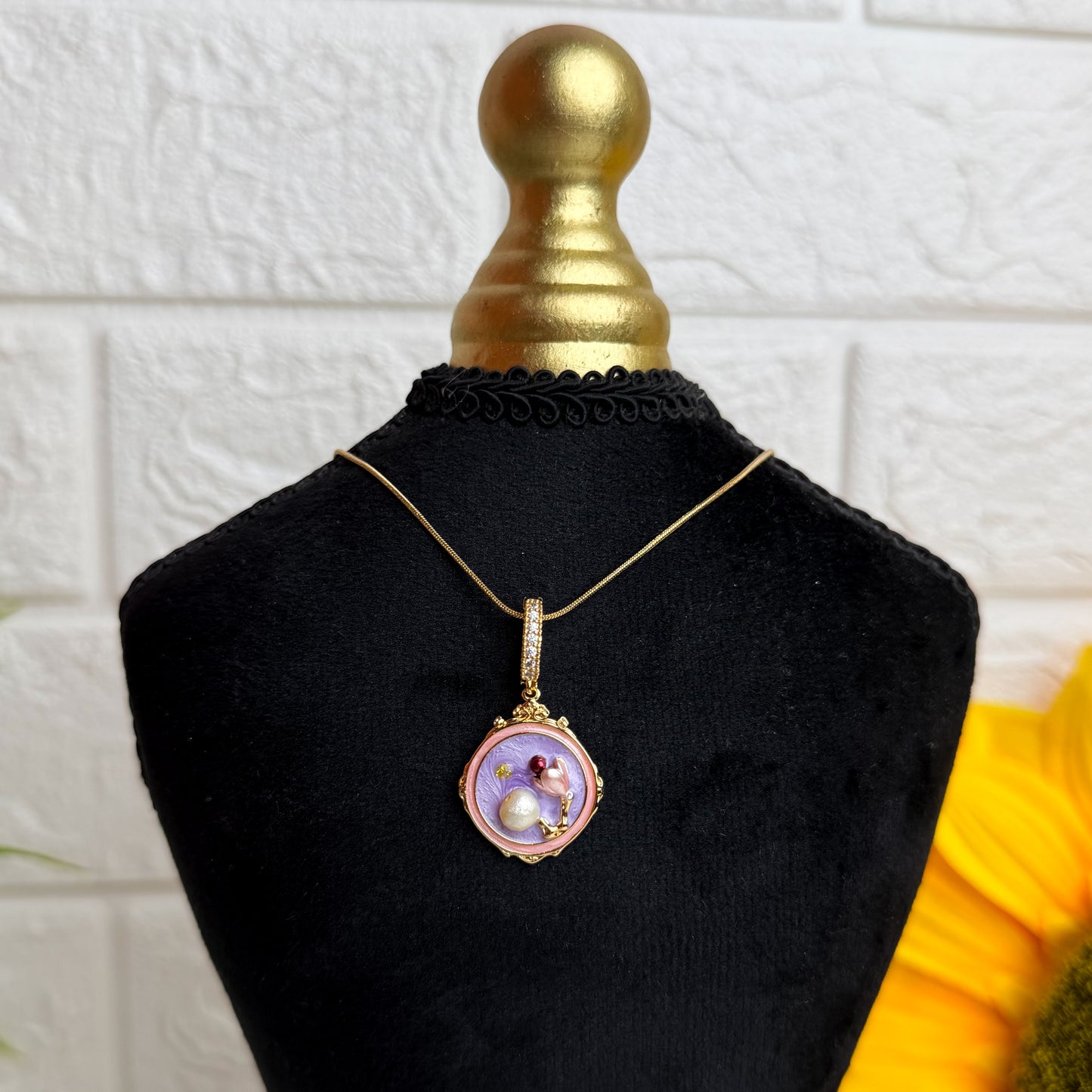 Pearl Bloom Locket Necklace