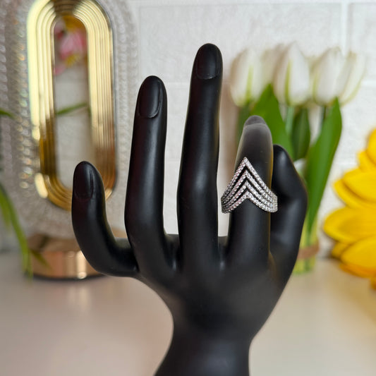 Chevron Crystal Ring