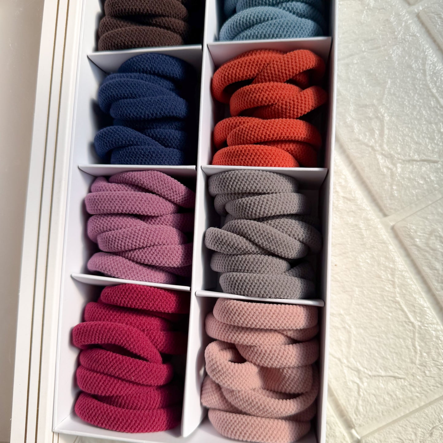 100 pcs Premium Knitted Hair Ties Box 🎀