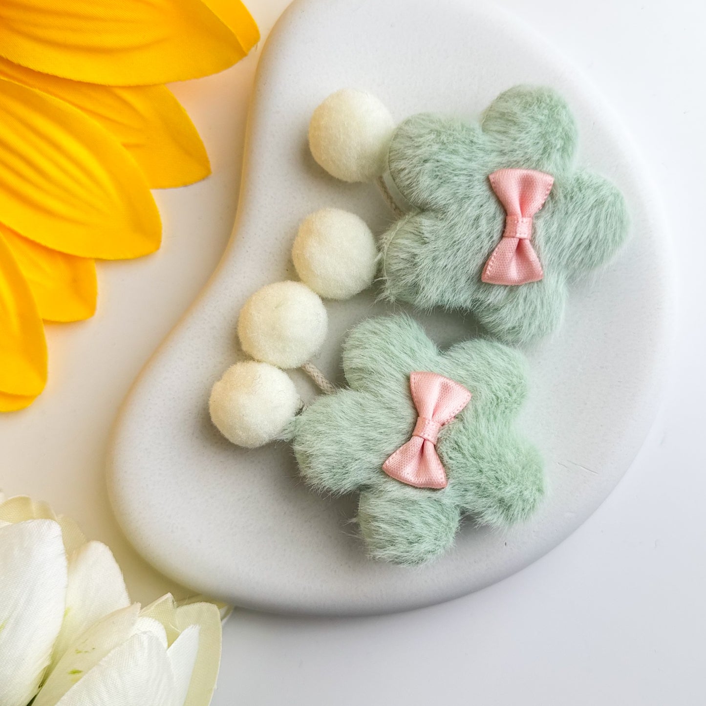 Cloud Bow Clip Set