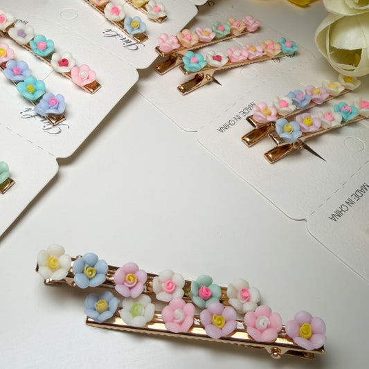 Pastel Floral Hair Clips 🌸