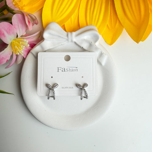 Crystal Bow Drop Studs