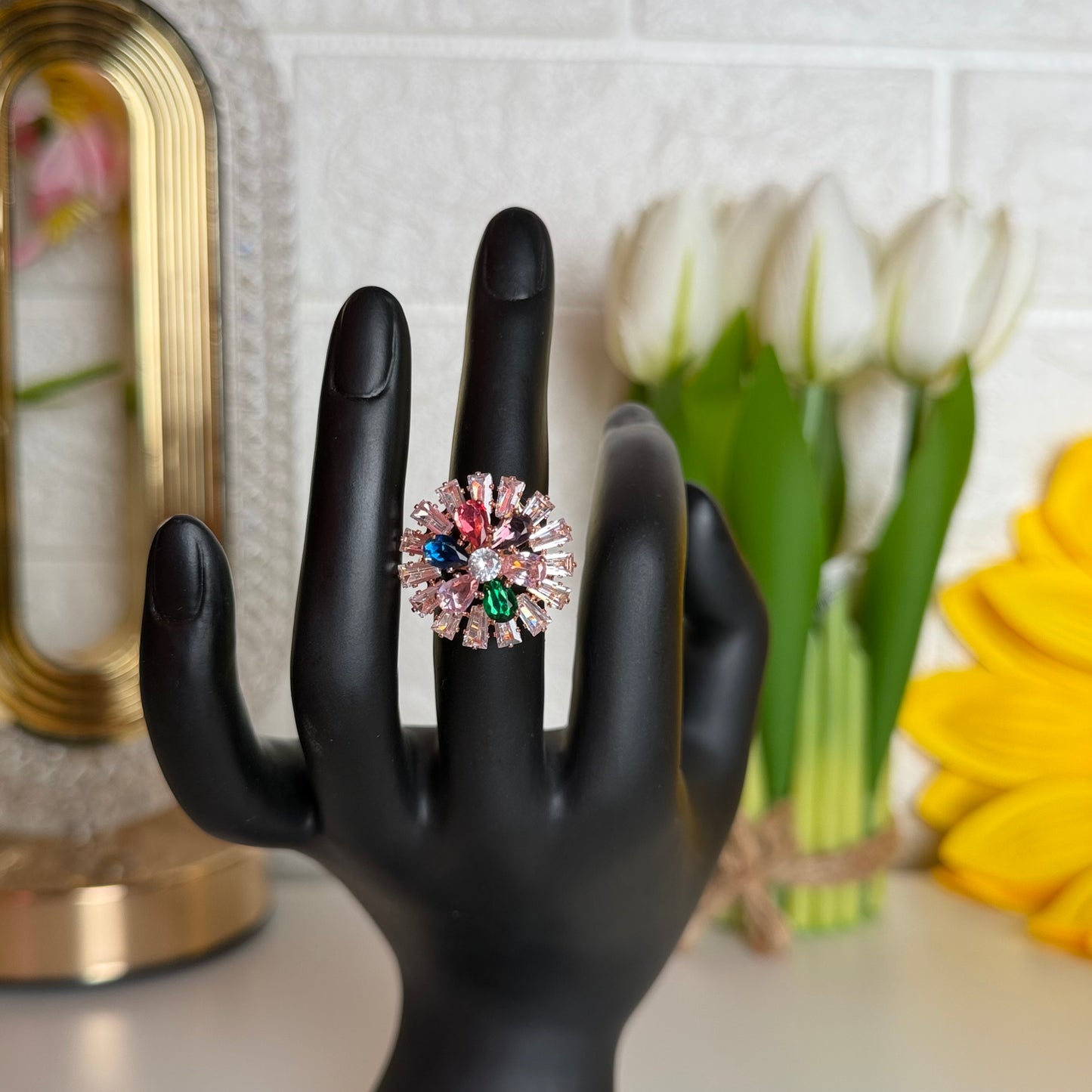 Aurora Bloom Crystal Ring